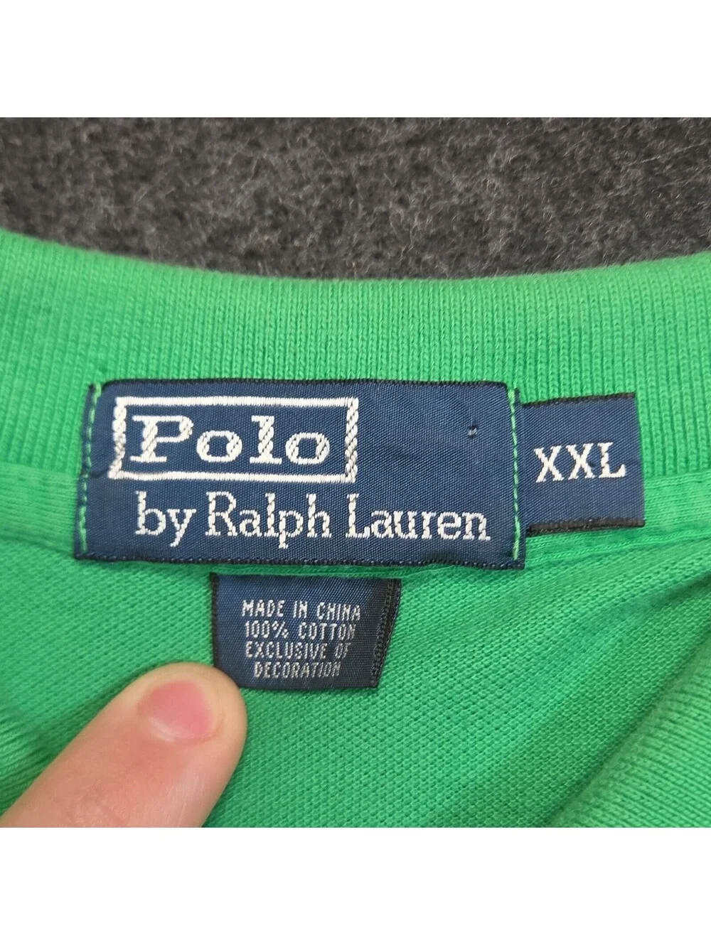 Polo Ralph Lauren Men's Polo Shirt 2XL Green Solid Short Sleeve Cotton Knit
